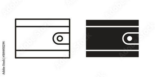 Wallet icon set. Outline symbol editable.