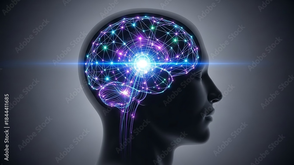 Fototapeta premium Brain Power - Neural Network and Artificial Intelligence Concept.