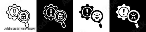 Threat Detection Icon Set In Black And White Filled Style Collection