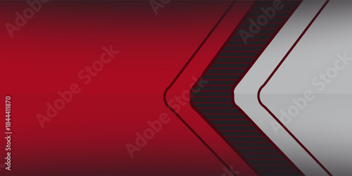 Modern Background Futuristic Technology 3D Realistic Arrow Red with White