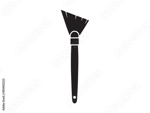 Angle Brush in silhouette pure white background..
