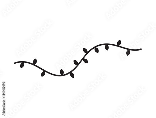 Aurora Thread Fairy Lights icon in silhouette pure white background.