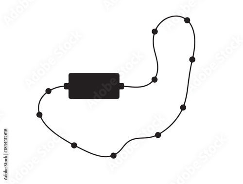Battery Operated Fairy Lights in silhouette pure white background.