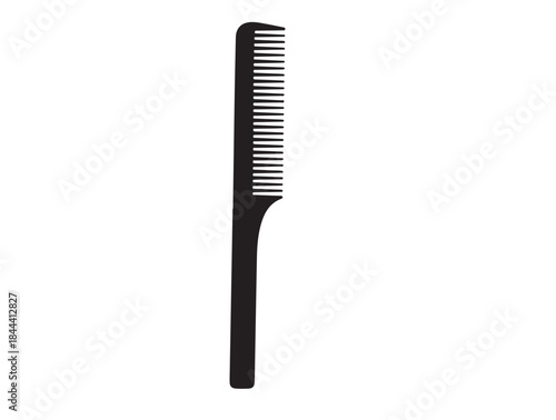 Classic Straight Comb in silhouette pure white background.