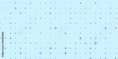 Blue plus symbols of different sizes and opacity. Blue Medical Plus Pattern