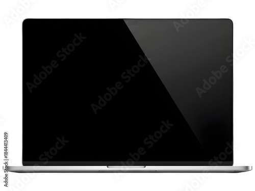 Modern Silver Laptop with Blank Screen
