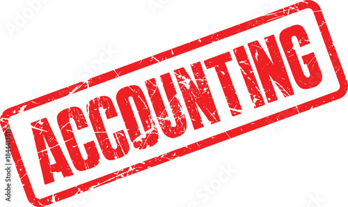 Red accounting stamp imprint isolated on white background