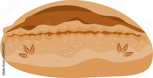 vector illustration of a loaf bread