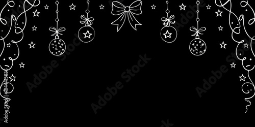 Elegant black background adorned with white easter eggs stars and a bow