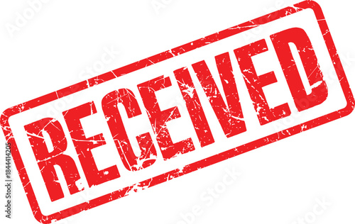 Received Stamp Transparent Image Red Rubber Stamp Seal