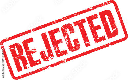 Vibrant red grunge style rejected stamp Transparent image, ideal for denial notifications and document feedback