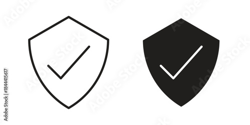 Security icon flat and thin stroke vector pack. Editable icons set