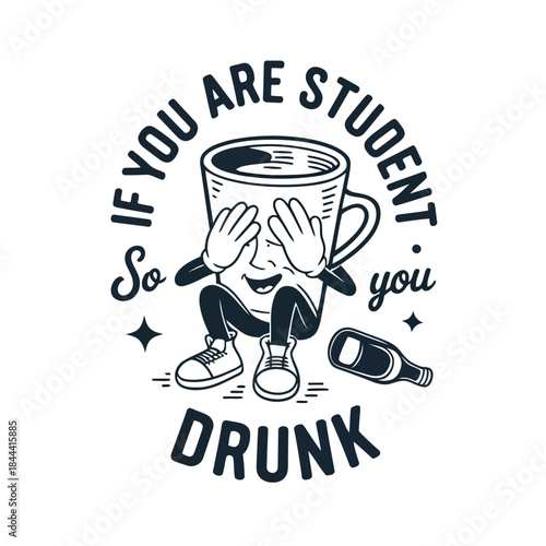 Tired Student Drink Mascot