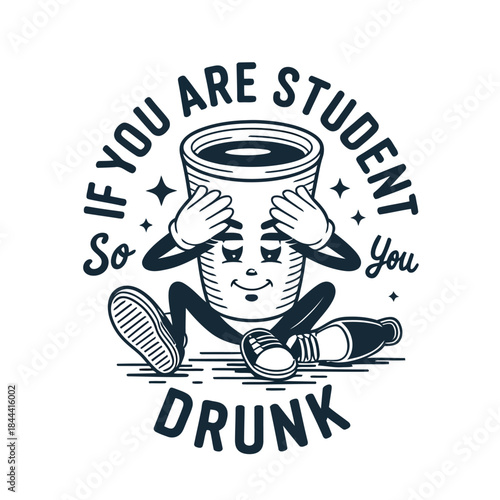 Tired Student Drink Mascot