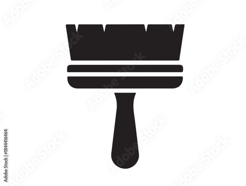 Wash Brush icon in silhouette pure white background.