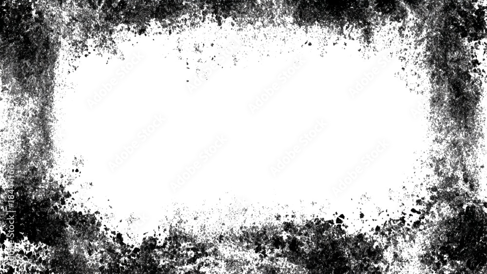 Obraz premium Creative grunge border frame illustration featuring splashed ink rough banner background. old grunge frame vintage paper texture.