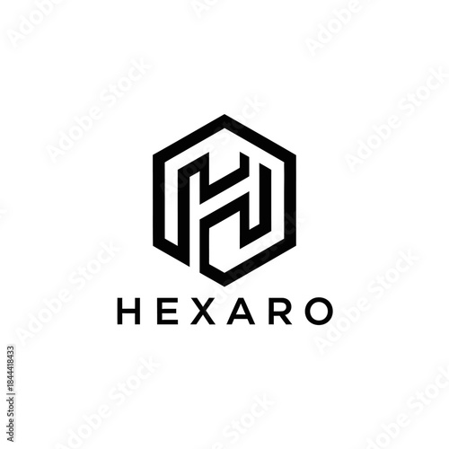 Free Download Hexaro Logo Design with Stylized Letter H in a Hexagon Shape. - GFXLoad