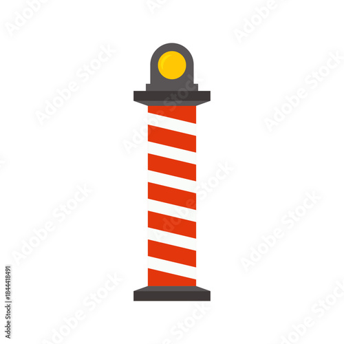 Road barriers. Closed barrier with a stop sign for parking in a flat design. Flat traffic signs