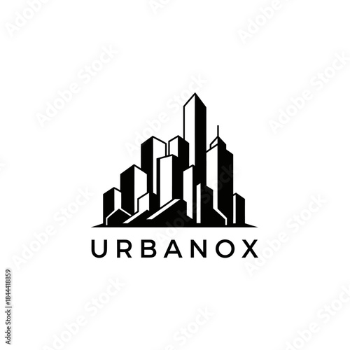 Urbanox Cityscape Logo Design with Modern Buildings.