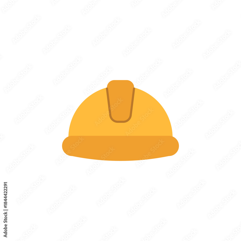 Fototapeta premium Flat Construction Helmet Icon for Safety and Building Work
