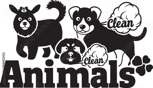 Happy dogs logo for pet grooming service