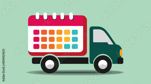 Delivery Truck and Forward Contract Icon