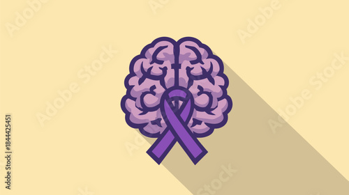 Epilepsy Awareness Brain Icon Isolated