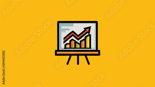 Framed Art Investment Icon Showing Financial Rise