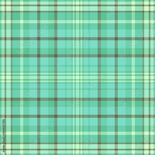 Platform background pattern texture, winter fabric seamless tartan. Stripped vector check plaid textile in mint and teal colors.
