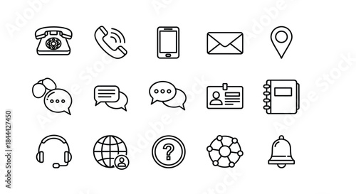 Various communication icons illustration