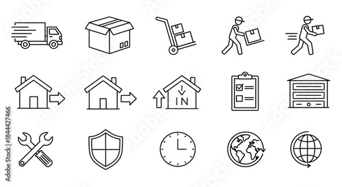 Logistics and moving services illustration