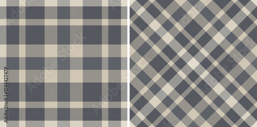 Pattern seamless fabric of texture check background with a plaid textile tartan vector. Set in coffee colors in current fashion trend.