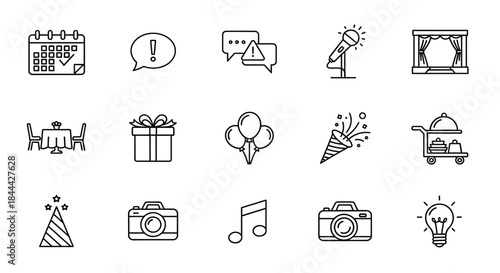 Icon collection for various events and activities illustration