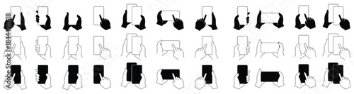 Hand holding smartphone gestures mobile