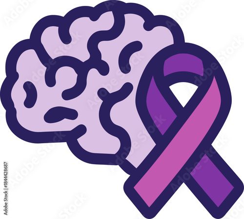 Isolated Brain Icon for International Epilepsy Day