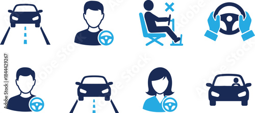 Safe driving and seatbelt usage illustrations