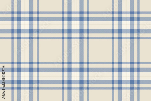Rough textile plaid check, handsome tartan pattern texture. Invite background vector fabric seamless in light and blue colors.