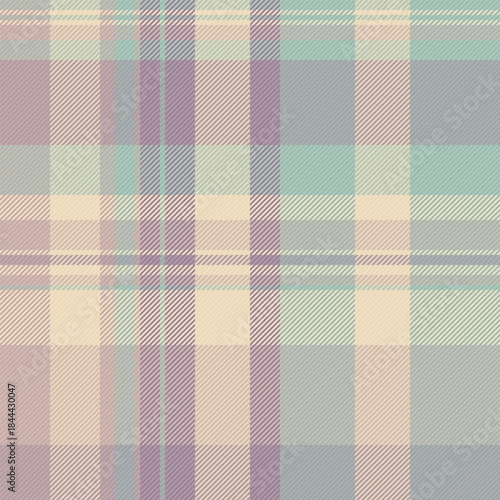 Expressive seamless pattern textile, tracery tartan check plaid. Product fabric vector texture background in pastel and light colors.