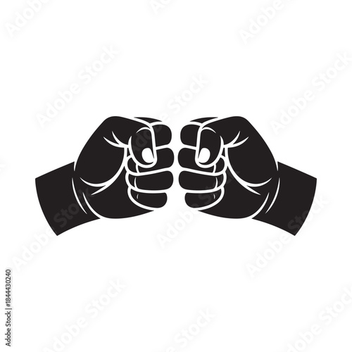Two clenched fists bumping together a symbol of solidarity and power