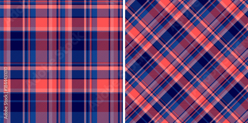 Two seamless plaid patterns offer versatile textile design options.