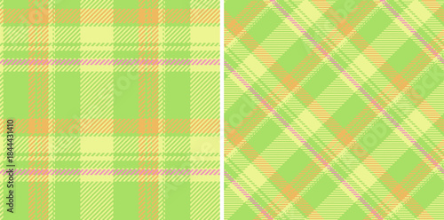 Seamless background pattern of check fabric tartan with a texture plaid vector textile. Set in spring colors for decorating styles interior .