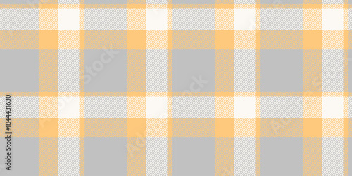 Handkerchief seamless pattern vector, mature background fabric texture. Best plaid tartan check textile in silver and amber colors.