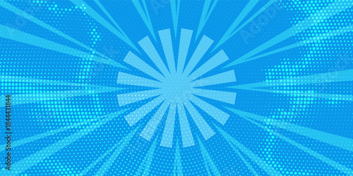 pop art halftone background blue flat color
