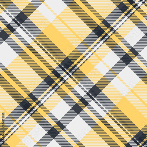 Good plaid tartan texture, vogue background seamless vector. Stationary check fabric textile pattern in dark and white colors.