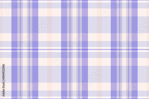 Repeating fabric vector check, hippie background seamless textile. Bedding pattern plaid texture tartan in light and white colors.