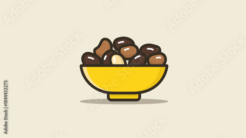 Single Chocolate Covered Nut Icon Isolated