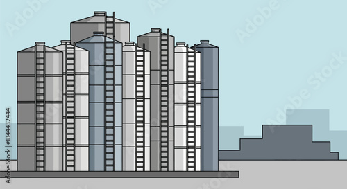 Modern apartment buildings in an urban setting