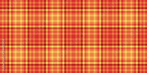 Golf pattern background vector, detailed textile plaid texture. Suit check seamless fabric tartan in red and orange colors.