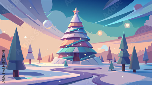 Whimsical winter wonderland christmas tree