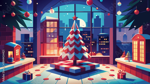 Urban christmas tree display